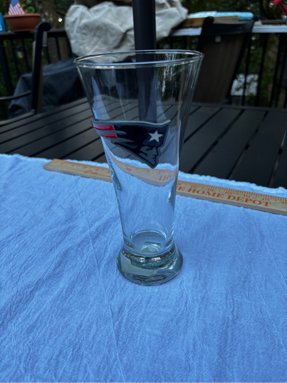 Patriots Logo Clear Pilsner Glass - Team Logo Beer Glass